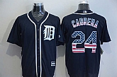 Detroit Tigers #24 Miguel Cabrera Navy Blue USA Flag Fashion Stitched Baseball Jersey,baseball caps,new era cap wholesale,wholesale hats